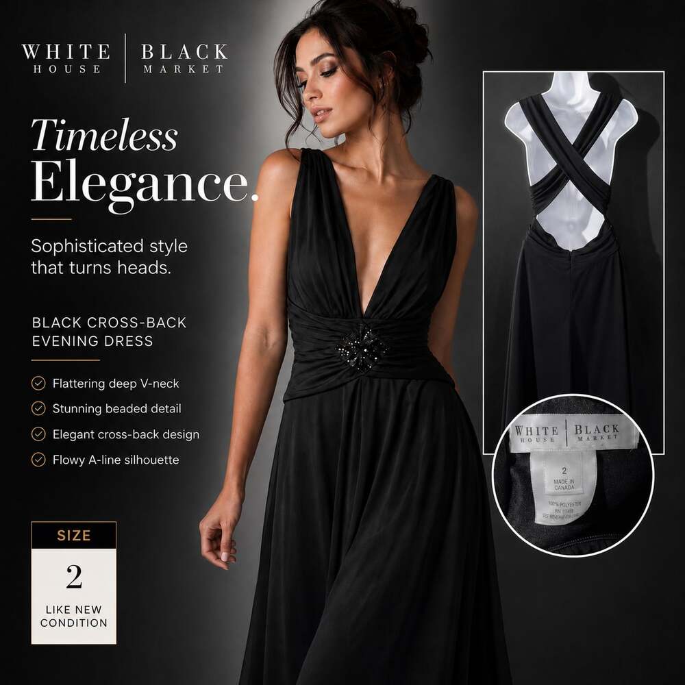 White House Black Market Black Evening Dress